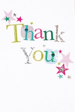 This thank you card overflows with delight, each element thoughtfully designed to celebrate Marks Gate's vibrant community spirit. 'Thank You' is stitched boldly across a crisp white canvas, with every letter dressed in distinct, lively colours-zesty chartreuse, playful fuchsia, and bright blue-punctuated by subtle glitter and textured patterns. Clusters of stars in magenta, teal, and gold are scattered in the corners, reminiscent of the jubilation found at neighbourhood gatherings on Rose Lane. There's a subtle tactile richness-raised surfaces, glinting silver-that invites a closer look, much like the intricate blooms in a bespoke bouquet from Florist Marks Gate. The result is joyous and genuine, a blend of festive sparkle and personal touch, ready to be paired with fresh flowers for that extra special thank you. Designed with local charm and creative flair, it perfectly captures the mix of celebration and sincerity that defines every delivery around Marks Gate.